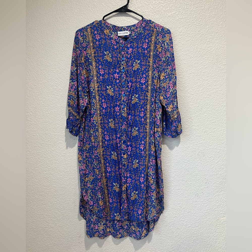 Sea Lustre Floral Button Front Dress, M/L